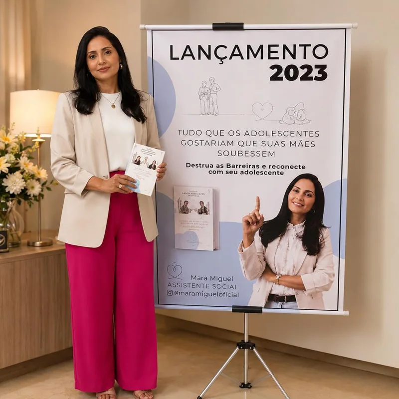 Mara Miguel no lançamento do livro